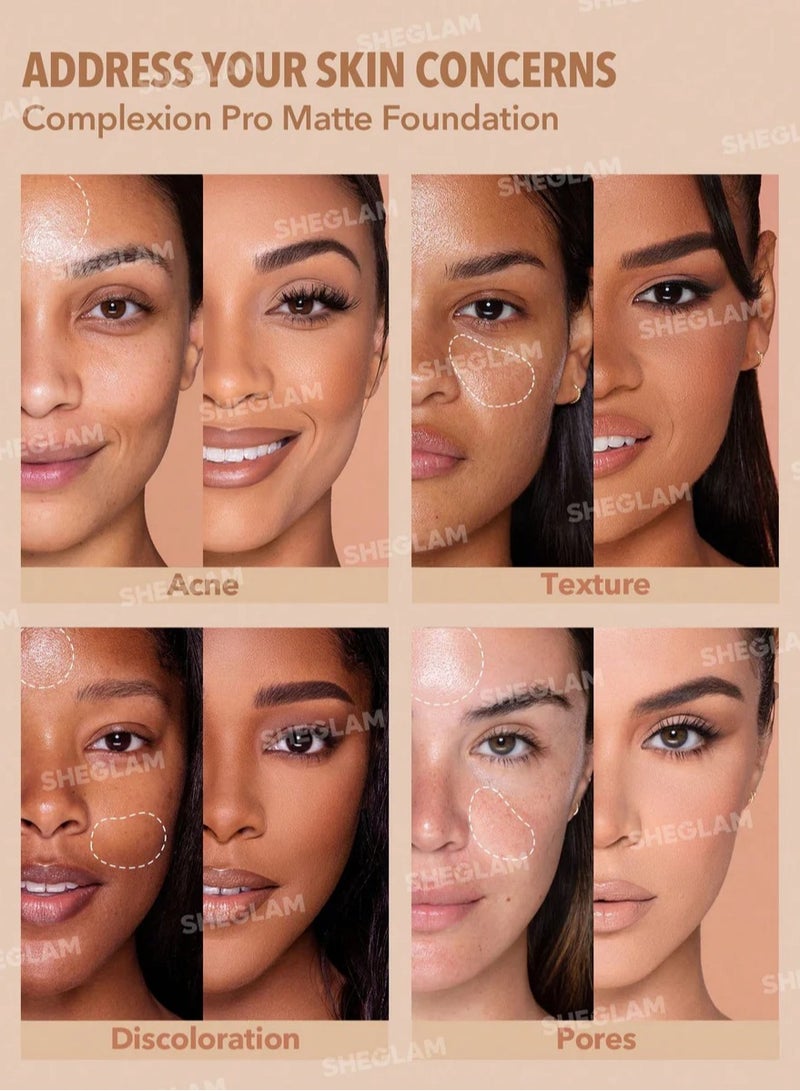 SHEGLAM Complexion Pro Long Lasting Breathable Matte Foundation Warm Vanilla - Image 3