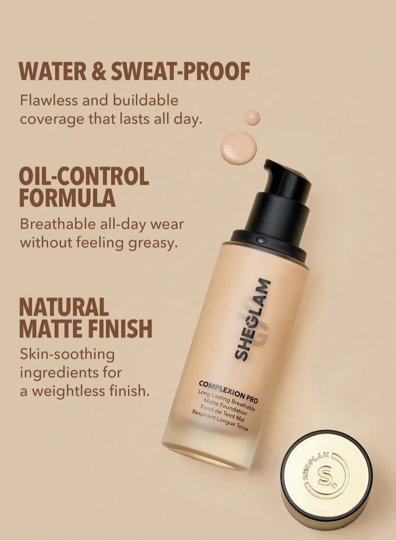 SHEGLAM Complexion Pro Long Lasting Breathable Matte Foundation Warm Vanilla - Image 5