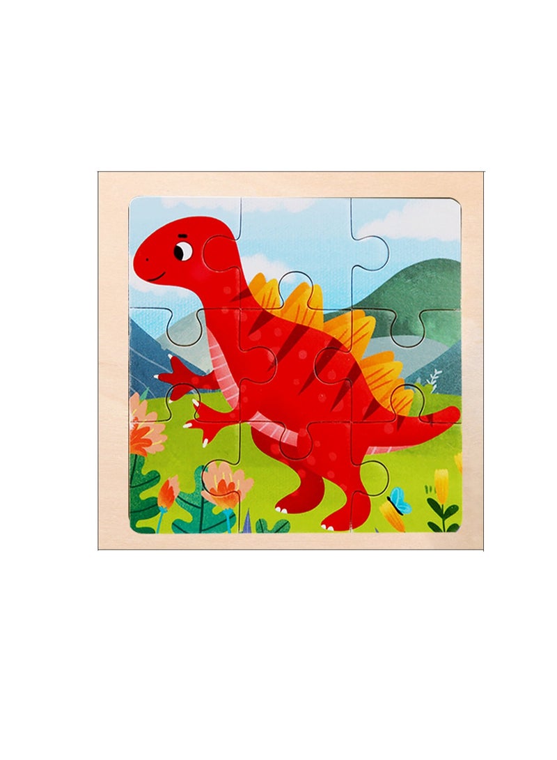 Children's Educational Wooden Cartoon Stegosaurus Jigsaw Puzzles Suitable Gift Bag Pack - Image 1