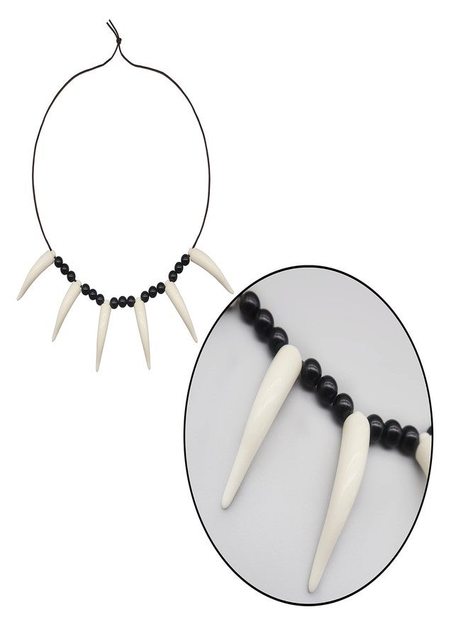 Pandecor Halloween Costume Set,Bone Necklace and 4 Pieces Bone Hair Clips - Image 3