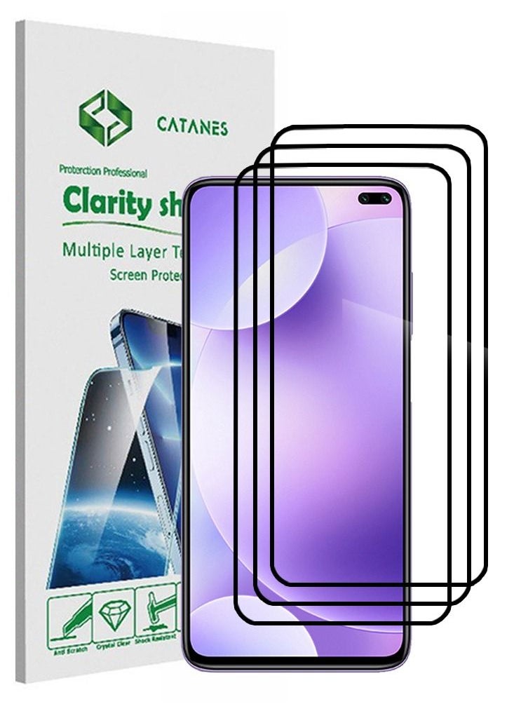 CATANES 3 Pack For Xiaomi Redmi K30 Screen Protector Tempered Glass Full Glue Back  - Image 1