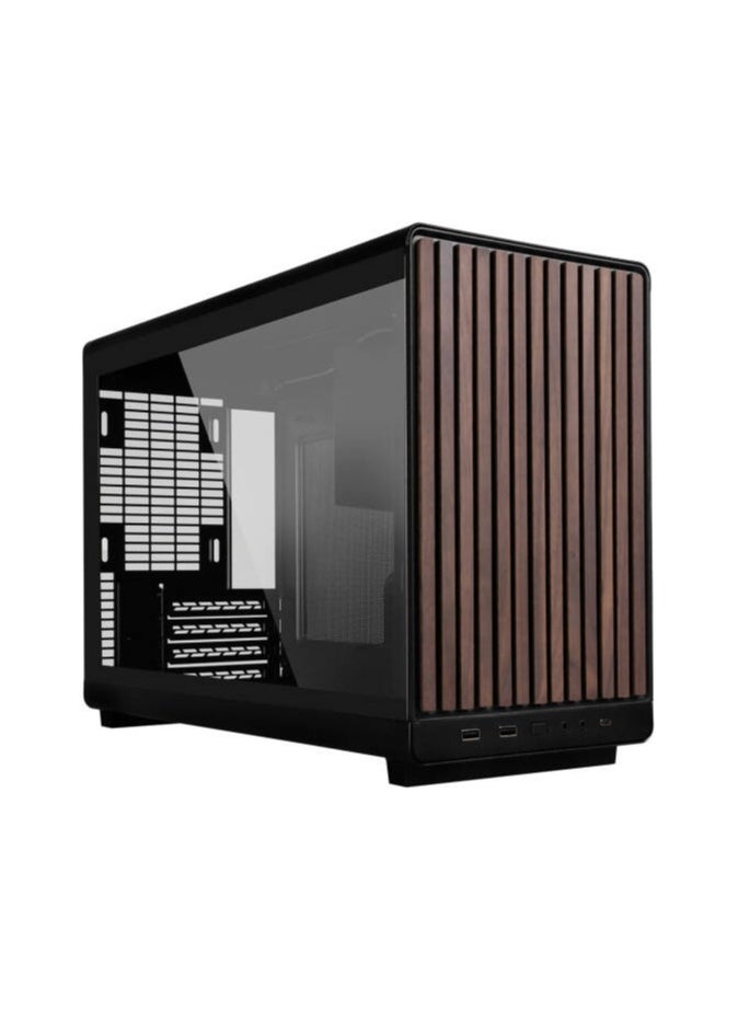 LIAN LI A3-mATX Computer Case, Up to 360mm Radiator & 10x Fan Support, Mesh & Tempered Glass Panels, 26.3L Minimalistic Sleek Design, Black (Wood Edition) | A3-mATX-WDG  - Image 1