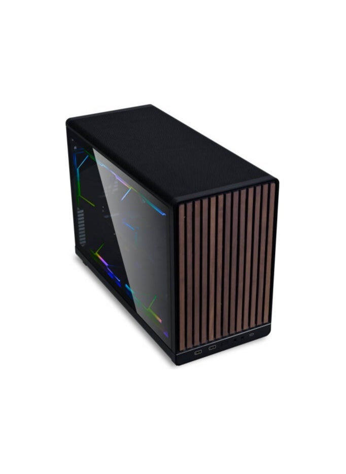 LIAN LI A3-mATX Computer Case, Up to 360mm Radiator & 10x Fan Support, Mesh & Tempered Glass Panels, 26.3L Minimalistic Sleek Design, Black (Wood Edition) | A3-mATX-WDG  - Image 4