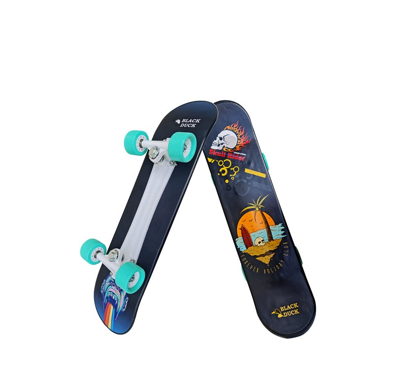 jaspo Fiber Composite Black Duck Fibre Skateboard - 26X6.5 Inches, Fully Assembled for All Ages (Skatie Bones) - Image 1