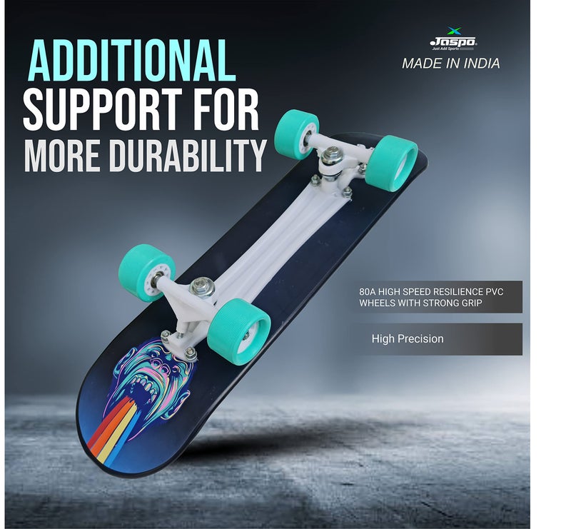 jaspo Fiber Composite Black Duck Fibre Skateboard - 26X6.5 Inches, Fully Assembled for All Ages (Skatie Bones) - Image 5
