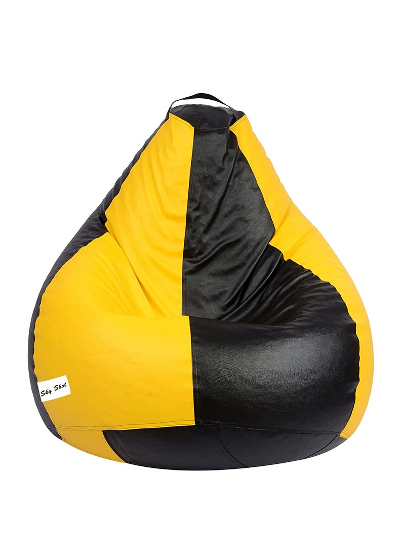 SKYSHOT Skyshot Classic Bean Bag Filled with BeansFillers XXL Black Yellow  - Image 1