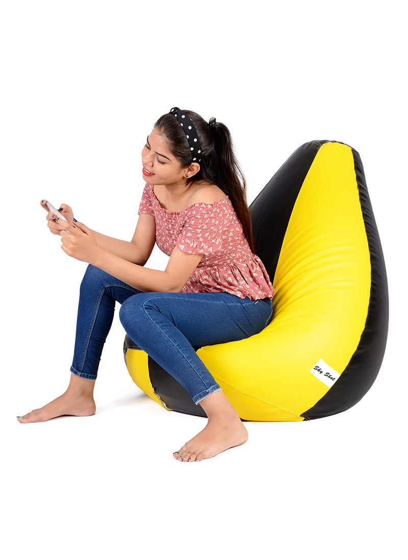 SKYSHOT Skyshot Classic Bean Bag Filled with BeansFillers XXL Black Yellow  - Image 5