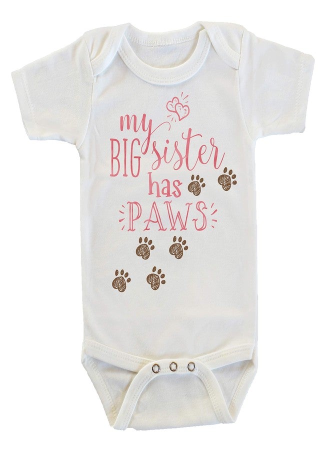 Witty and Bitty My Big Sister Has Paws in Pink Onesie/Bodysuit (0-3 months) - Image 1