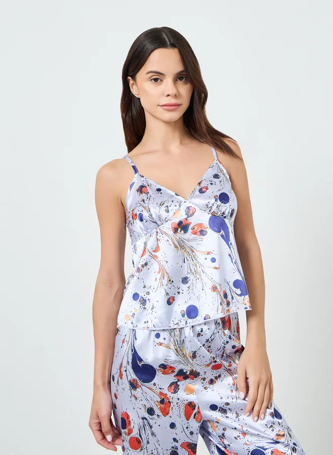 تايك تو طقم بيجاما من بنطال وكامي مطبوع