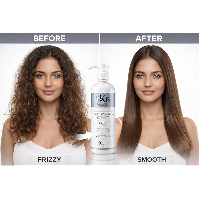 STRBOXONG KeraBlis Nanoplastia Shampoo 500ml | Sulphate Free, Paraben Free | Anti Frizz Smoothing Shampoo for Dry, Damaged Hair | Nano-Plast Repair Technology | Salon Smooth Hair at Home - Image 2