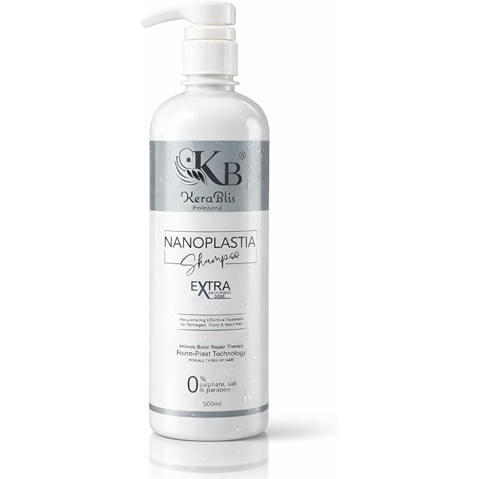 STRBOXONG KeraBlis Nanoplastia Shampoo 500ml | Sulphate Free, Paraben Free | Anti Frizz Smoothing Shampoo for Dry, Damaged Hair | Nano-Plast Repair Technology | Salon Smooth Hair at Home - Image 1