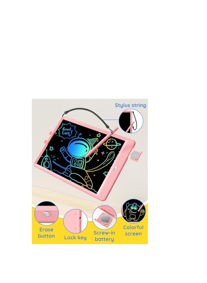 Writing Tablet for Kids, 10 Inch Large Screen Doodle Board Writing Pad,  Doodle Scribbler Pad Learning Educational Toy  Mess Free Coloring for Toddlers (Pink)  - Image 4