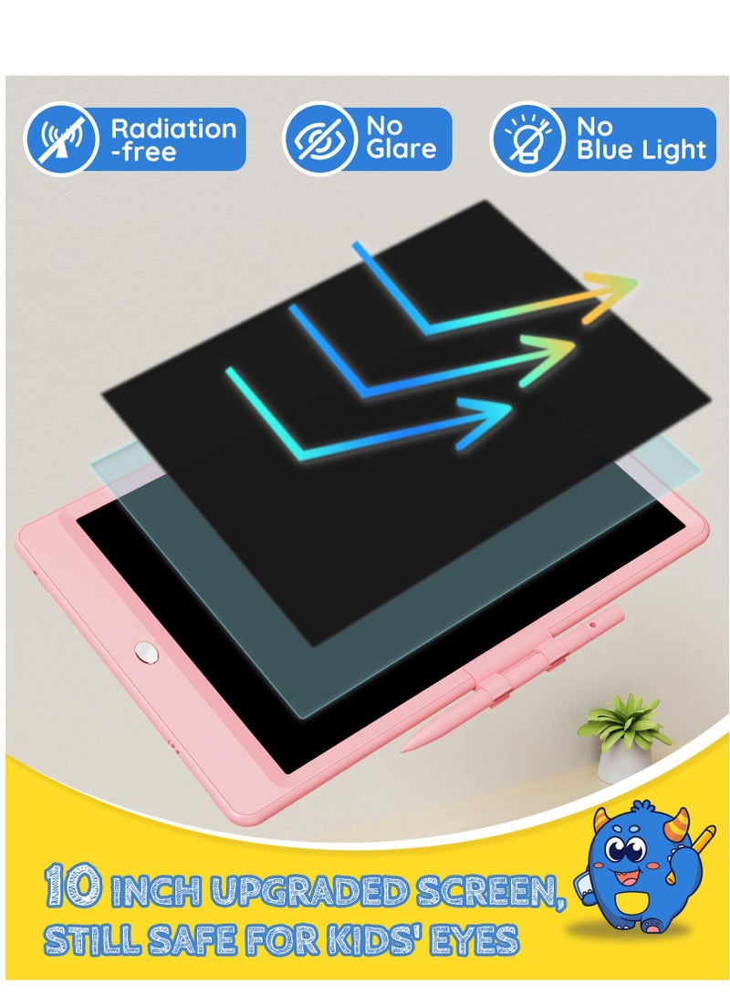 Writing Tablet for Kids, 10 Inch Large Screen Doodle Board Writing Pad,  Doodle Scribbler Pad Learning Educational Toy  Mess Free Coloring for Toddlers (Pink)  - Image 2