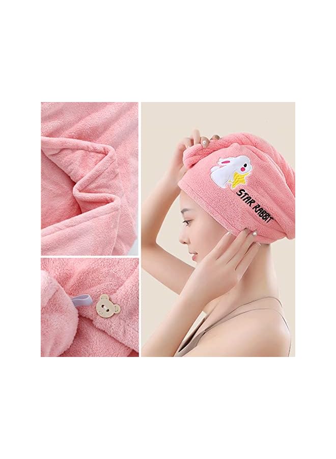 Zaboon Drying Towel Microfiber Hair Towel Wrap With Buttons Super Absorbent Twist Turban Shower Gift For Kids And Women (3Pcs-Single Layer) - Image 3