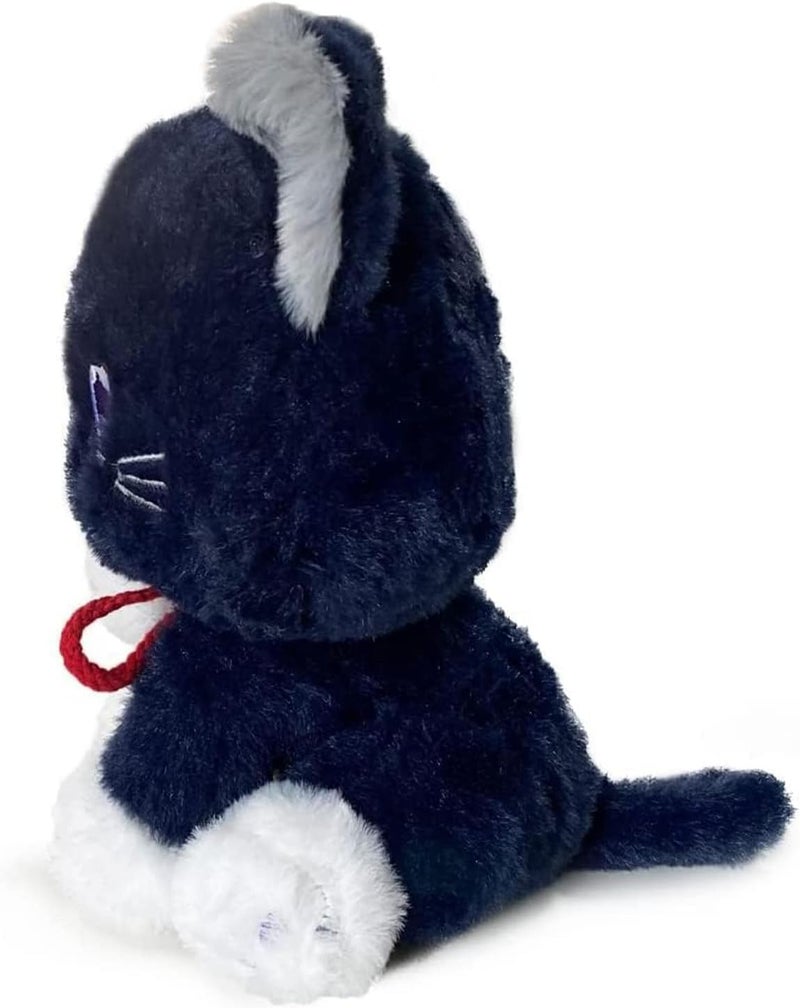 XIAOHONG 22 cm Genshin Impact Cat Plush Toy, Hiker Cat Plush Stuffed Animal Plush, Cute Genshin Impact Scaramouche Cat Plush Doll Stuffed Toy, Scara Cat Plush Cushion for - Image 4