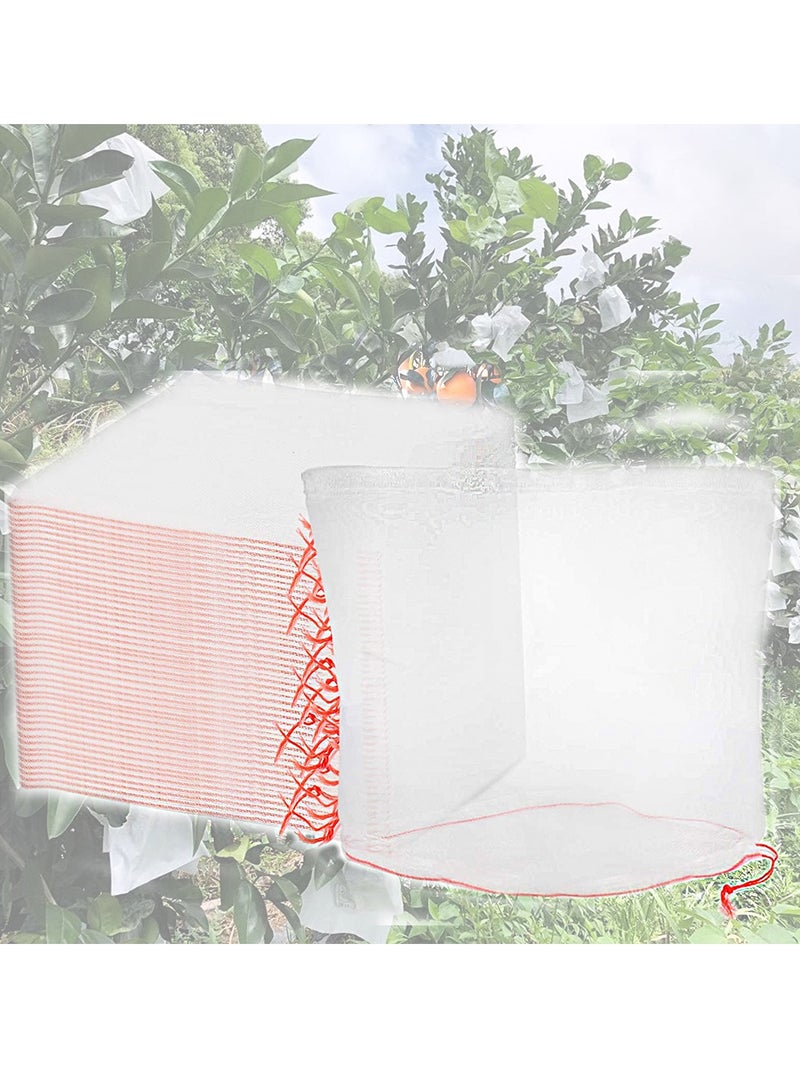 SYOSI Garden Grape Netting Bags, 100PCS 10x10 Inch Fruit Protection Bags for Fruit Trees, Fruit Mesh Cover Bags with Drawstring Protect Tomato, Guava, Flower from Birds - Image 1