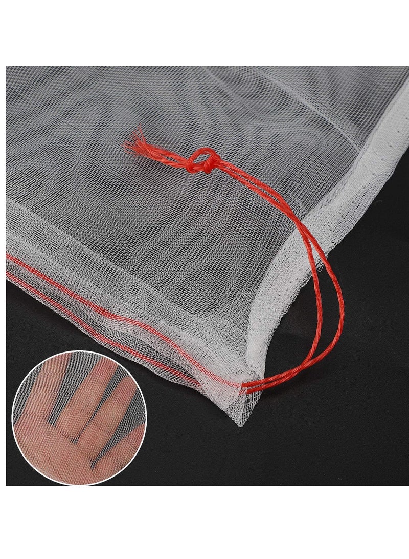 SYOSI Garden Grape Netting Bags, 100PCS 10x10 Inch Fruit Protection Bags for Fruit Trees, Fruit Mesh Cover Bags with Drawstring Protect Tomato, Guava, Flower from Birds - Image 5