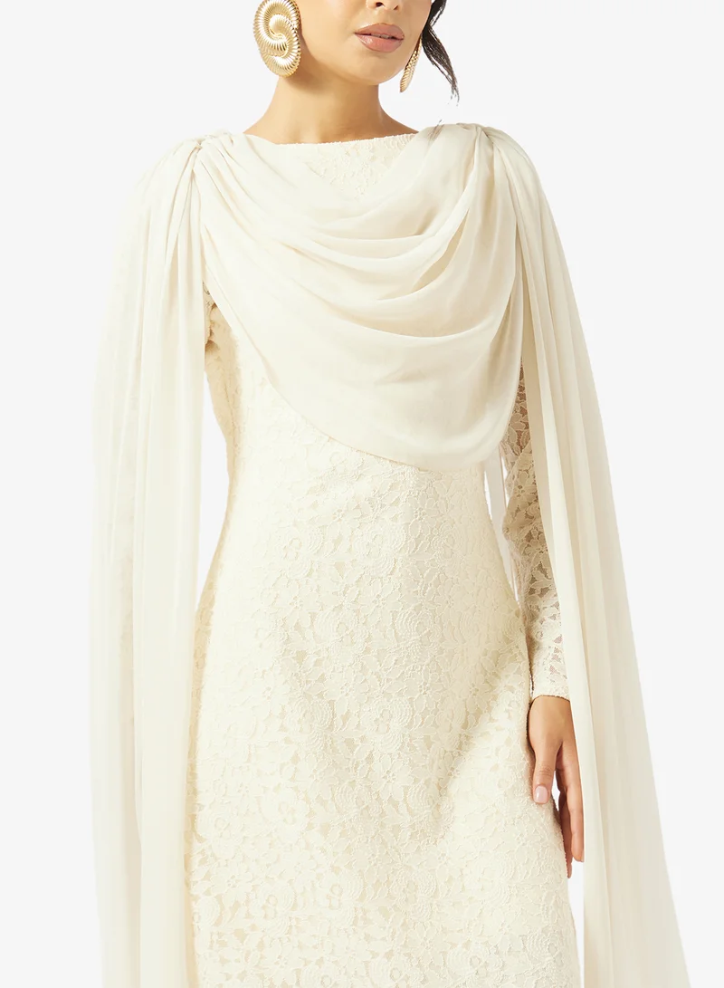 Golden Apple  Lace With Chiffon Design Dress for Women | Best Price UAE
