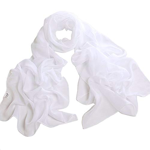Tapp Collections Fashionable Solid Color Chiffon Scarf - White - Image 1