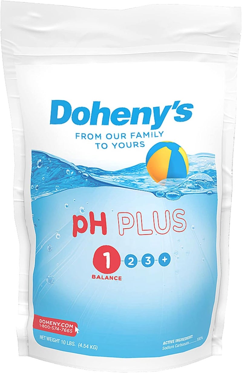 Dohenys pH Plus | Raise Your Swimming Pool pH Level | Made in USA | Pro-Grade Granular Soda Ash (Sodium Carbonate) | Proper pH Levels Protect Equipment & Prevent Eye and Skin Irritation | 10 LB - Image 1