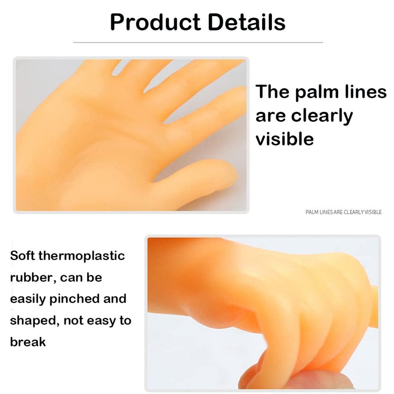 fnqiank 30 Pcs Tiny Finger Hands Mini Rubber Finger Puppets, Miniature Small Hands Ealistic Cute Little Hand Finger for Gifts Puppet Show Prank Gag Performance Party Favors - Image 4