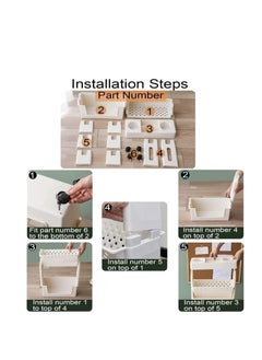 Golden Movable Bookshelf Plastic Bookcase Multipurpose Storage Shelf Rack Organizer 360° Rotation for Home and School Desk Side Books and Magazine Holder Space Saving (White)  - Image 4