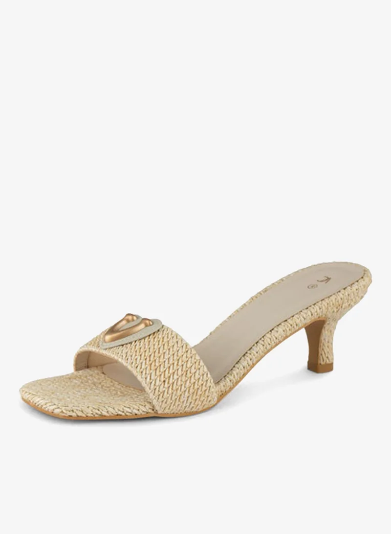 فينتشي صندل نسائي بكعب متوسط ​​وحزام واحد