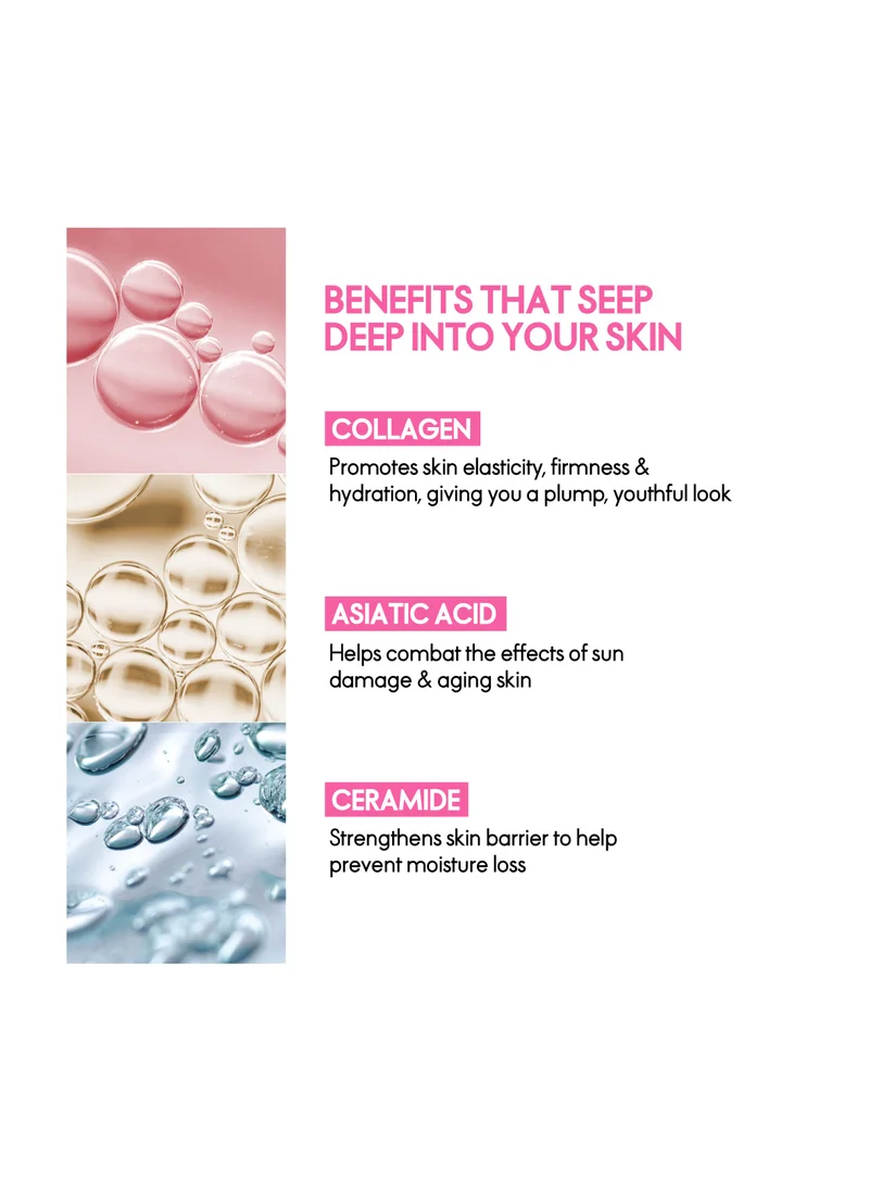 ايل ELLE Deep Collagen Color Changing Mask – Anti-Aging, Hydrating & Firming Mask with Collagen, Peptides & Centella – Long-Wear 2-3 Hour or Overnight treatment mask  for Radiant Youthful Skin, Pack of 4