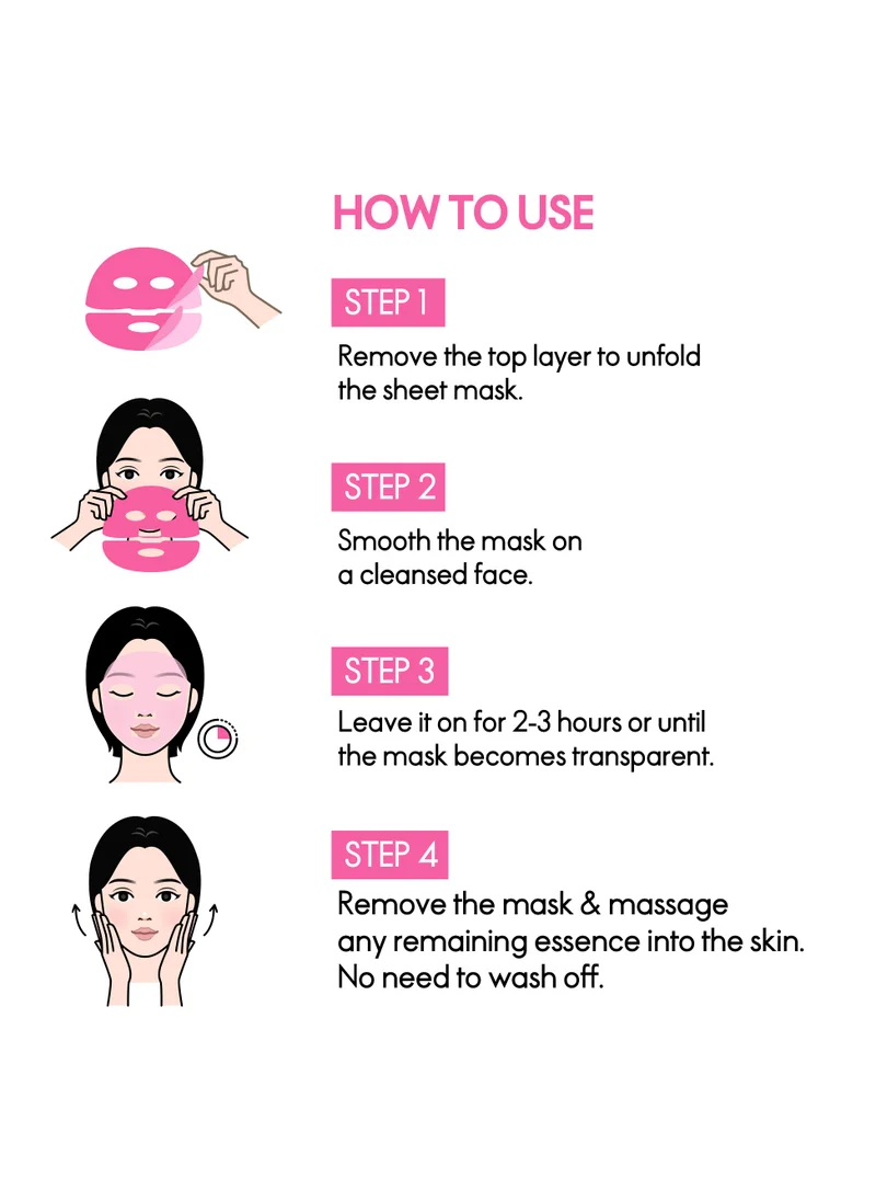 ايل ELLE Deep Collagen Color Changing Mask – Anti-Aging, Hydrating & Firming Mask with Collagen, Peptides & Centella – Long-Wear 2-3 Hour or Overnight treatment mask  for Radiant Youthful Skin, Pack of 4