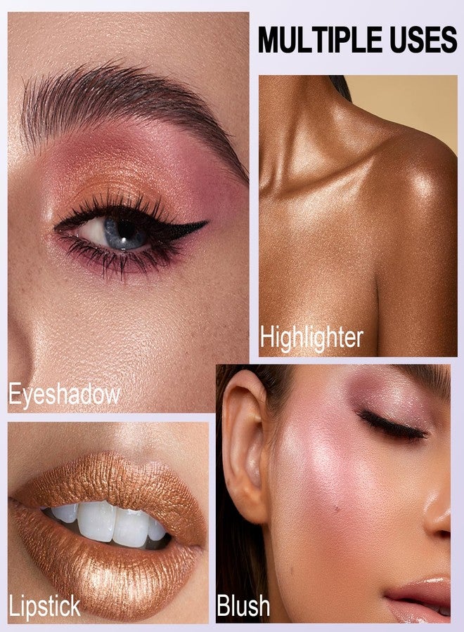 Apooliy 5 Colors Eyeshadow Stick Set,Metallic Shimmer Cream Eye Shadow,rightener Pencil,Waterproof & Long-Lasting Eyeshadow Pen - Image 4