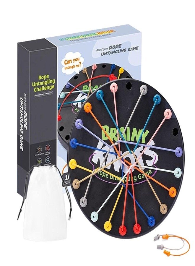 BOVVSKY Brainy Knots Rope Untangling Game, Strategy Board Game Rope Untangling Challenge Game, Colorful Twisted Tangler Rope Knots Untangle Stack Puzzle Sorting Board Game - Image 1