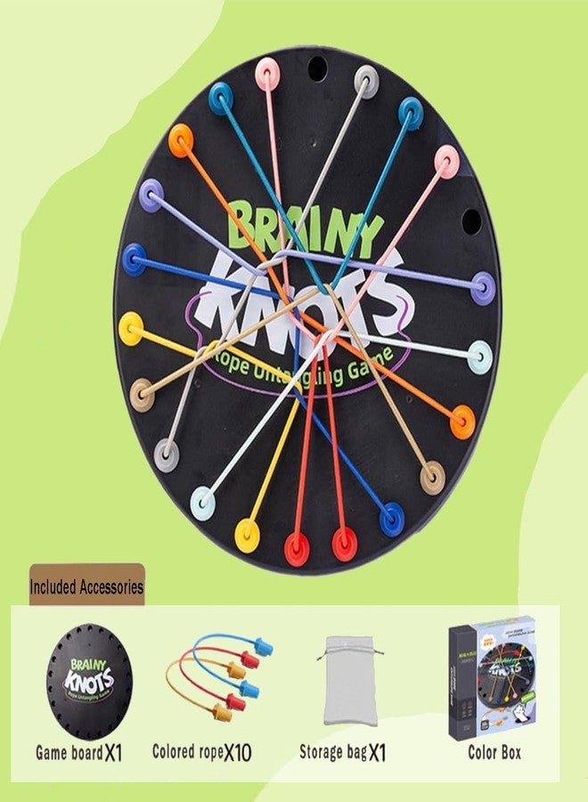 BOVVSKY Brainy Knots Rope Untangling Game, Strategy Board Game Rope Untangling Challenge Game, Colorful Twisted Tangler Rope Knots Untangle Stack Puzzle Sorting Board Game - Image 5