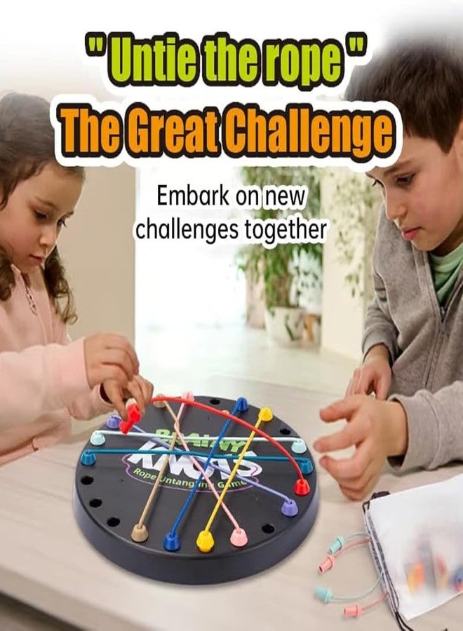 BOVVSKY Brainy Knots Rope Untangling Game, Strategy Board Game Rope Untangling Challenge Game, Colorful Twisted Tangler Rope Knots Untangle Stack Puzzle Sorting Board Game - Image 2