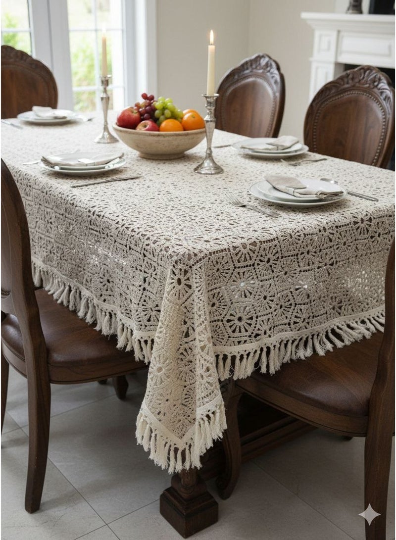NAMA Modern macrame circular tablecloth, size 210cm * 140cm - Image 1