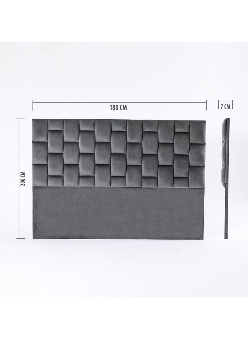 Karnak Estorn Grey Velvet Upholstered Bed Frame – Modern Wooden Design, Strong & Sturdy, Comfortable & Quiet for Bedroom 180x200cm - Image 4