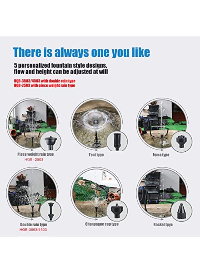 Sunsun Water Submersible Pump HQB 2000 – 1400 L/H | 24W High-Performance Pump | 1.8m Water Pumping Height - Image 2