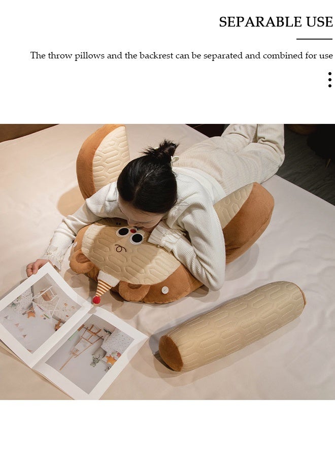 DUNISO Reading Pillow, Large Bed Rest Pillow with Detachable Neck Roll,Backrest with Arms，Pockets and Washable Cover, for Sitting in Bed or Couch-Backrest Reading Pillow Adult Back Pillows for Reading,Watching TV,Gaming,Relaxing - Image 5