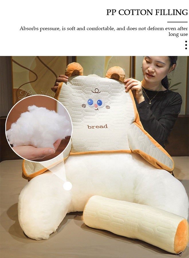 DUNISO Reading Pillow, Large Bed Rest Pillow with Detachable Neck Roll,Backrest with Arms，Pockets and Washable Cover, for Sitting in Bed or Couch-Backrest Reading Pillow Adult Back Pillows for Reading,Watching TV,Gaming,Relaxing - Image 4