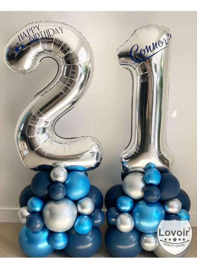 Lovoir 40 Inch Silver 12 Number Balloon 21 Large Size Jumbo Digit Mylar Foil Helium Silver Balloons for 12th 21st Birthday Party Celebration Decorations Graduations Anniversary Supplies - Image 3
