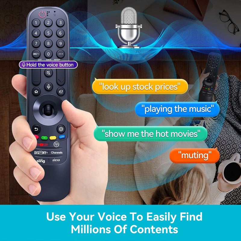 ZWP MR23GA AKB76043102 Magic Remote for LG Smart TV Replaced AN-MR22GA AN-MR21GA AN-MR23GN AN-MR22GN AN-MR23GA Remote, Compatible with LG TVs Since 2019-2023 Model with Voice Pointer Function - Image 5