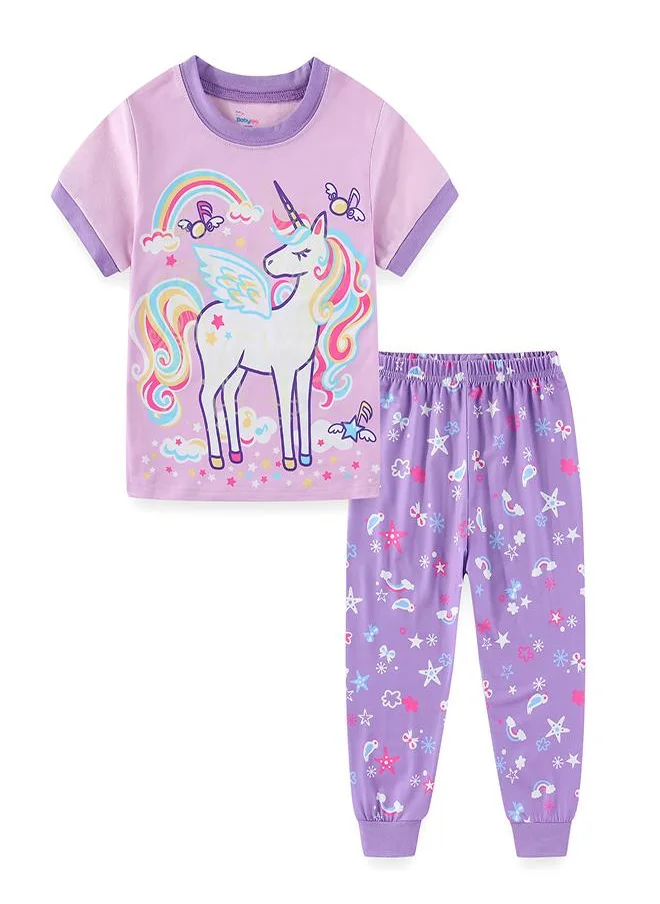 بيبي كلو Rainbow Winged Unicorn Magic Glow Pajama Set