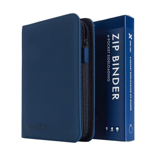 Vault X 4 Pocket Trading Card Zip Binder, 160 cards, Premium Exo-Tec Album Material, 20 Side-Loading Pages, Folder for Collectible Card Games, Sports, TCG (Blue) - Image 1