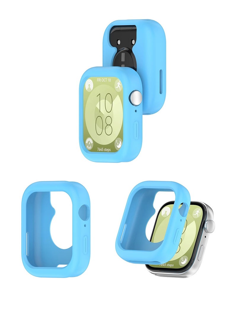 X-level 4 Pcs Case for Huawei Watch Fit 3, Shockproof Bumper Soft Durable TPU Protective Cover, Bumper Frame Protector Case Accessories for HUAWEI Watch FIT 3 Smartwatch (Blue+Black+Green+White)  - Image 5