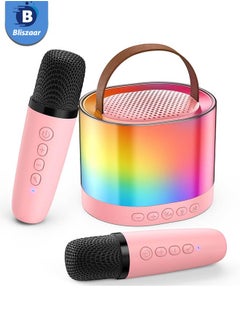 Bliszaar Karaoke Machine for Kids Adults, Portable Bluetooth Speaker with 2 Microphones, Support TF/AUX Input/Funny Magic Voice, Great Gifts for Ramadan Boys Girls  - Image 1