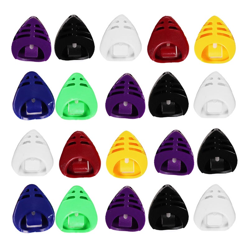 25pcs Portable Guitar Pick Holder Plectrum Case Guitar Accessories Heart-shaped Sticky Guitar Pick Case (Mixed Color) - Image 1