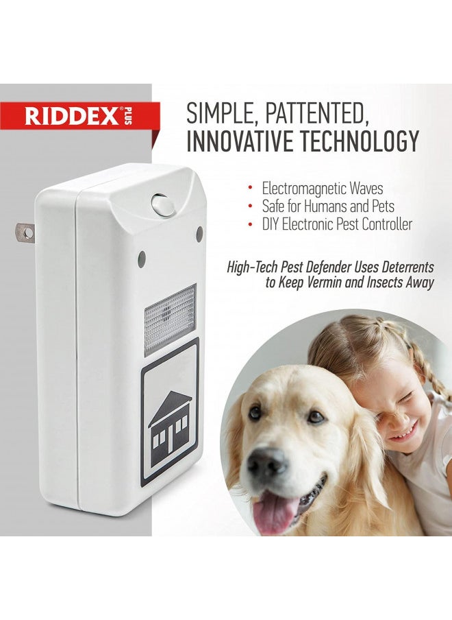 Riddex - RIDDEX Plus Insect Repellent | Plug in, Mouse Deterrent - Pest Control for Defense Against Rats, Mice, Roaches, Bugs and Insects | Control Pests with No Chemicals or Poison | White - Image 1