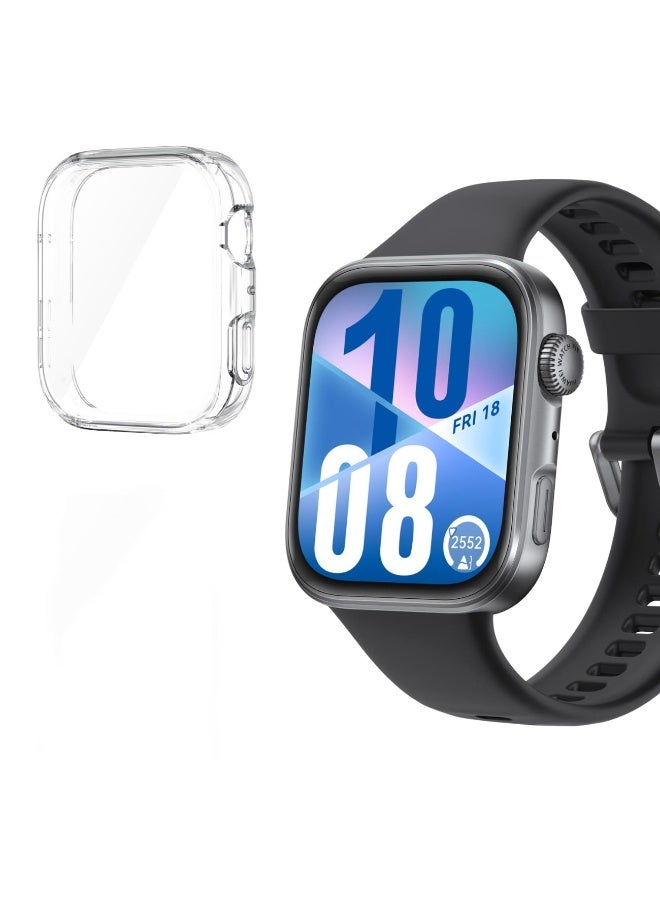 1pcs Case and Screen Protector for Huawei Watch Fit 4, All-around Anti Scratch Shockproof Protective Soft TPU Full Cover Compatible with Huawei Watch Fit4 Smart Watch (TPU Transparent) - Image 1