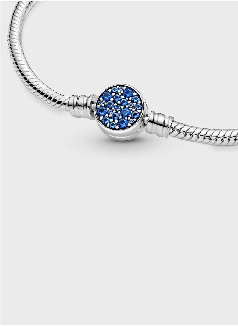 Pandora Moments Sparkling Blue Disc Clasp Bracelet