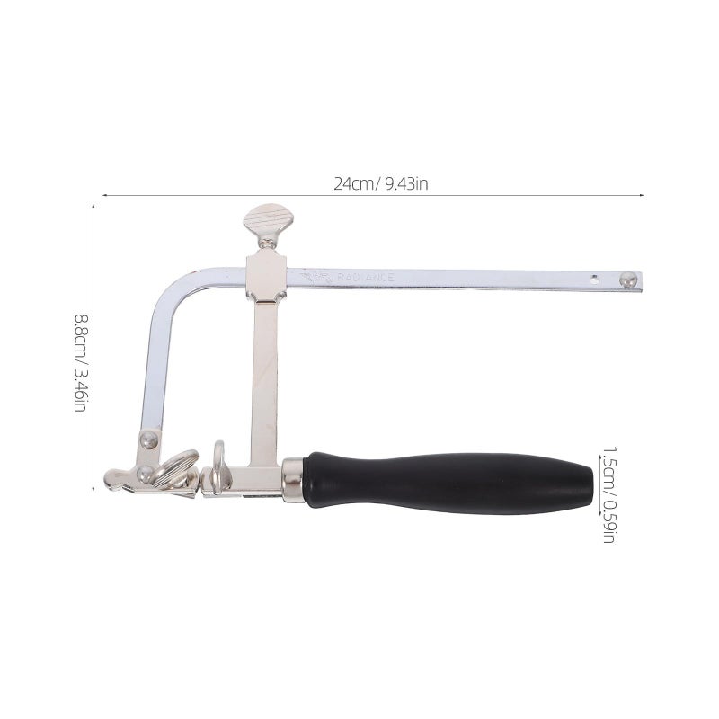 Adjustable U Shaped Hacksaw Frame with Black Handle for Metalwork and DIY Craft Cutting - Image 3