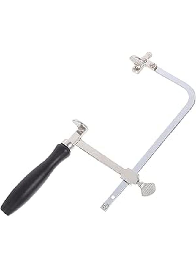 Adjustable U Shaped Hacksaw Frame with Black Handle for Metalwork and DIY Craft Cutting - Image 1